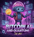Bitcoin AI and Quantum! Oh My! Sticker - Purple Cityscape