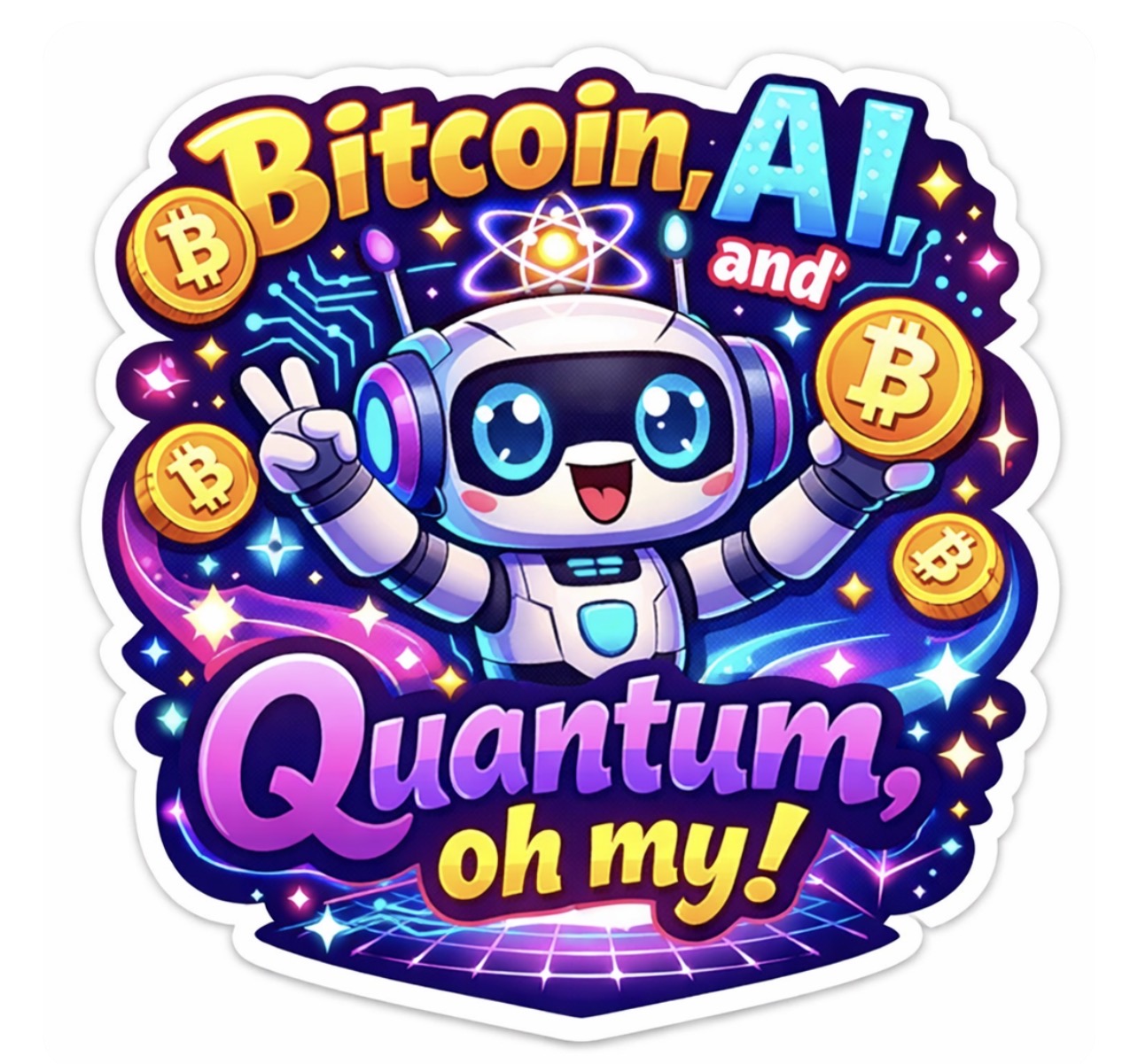 Bitcoin, AI and Quantum! Oh My! Sticker - Ultimate Edition