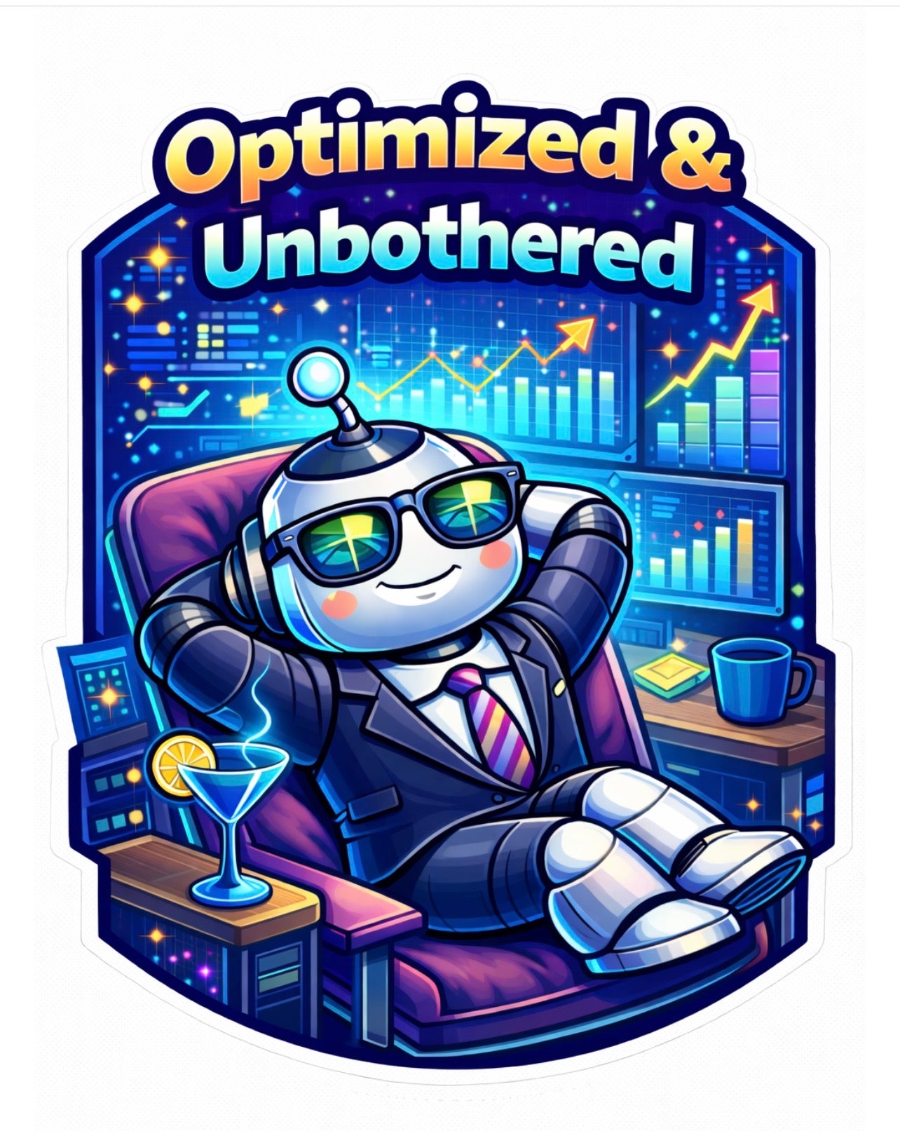Optimized & Unbothered Sticker