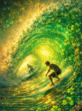 Emerald Barrel Duo Surfers Saint Patrick's Day Tee - Lucky 7 Collection