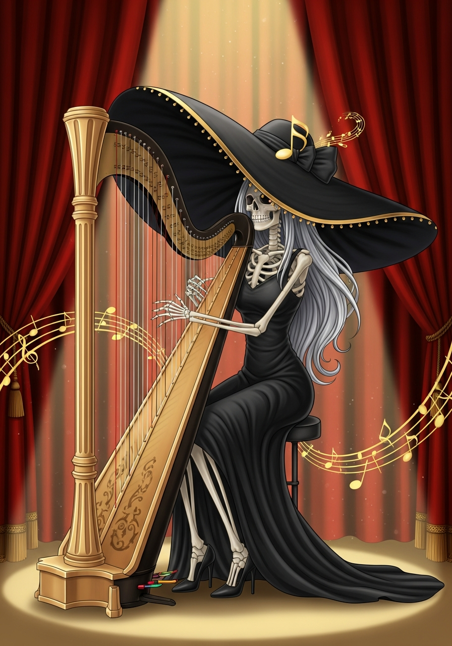 Gothic Harp Enchantress